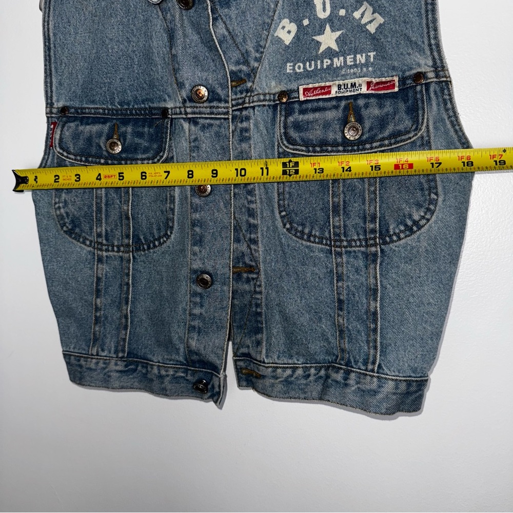 Rare Vintage y2k BUM Equipment denim jean vest jacket size medium - Picture 9 of 10